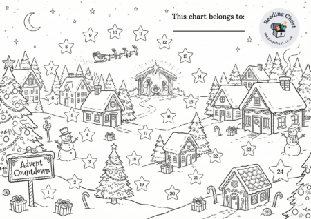 Advent Star Chart - Black & White