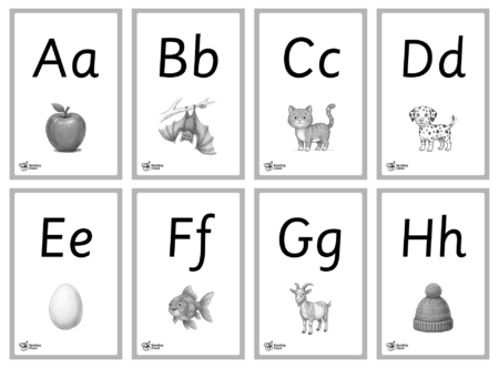 Alphabet Picture Flashcards - Black & White