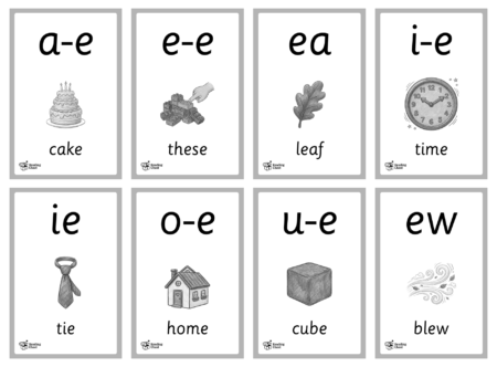 Alternative Spellings Picture Flashcards - Black & White