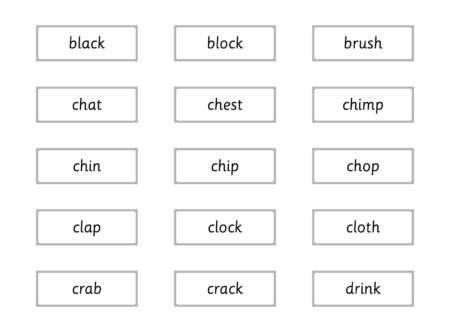 CCVC Word Cards - Black & White
