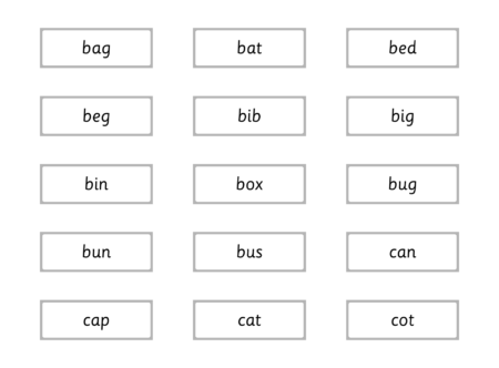 CVC Word Cards - Black & White
