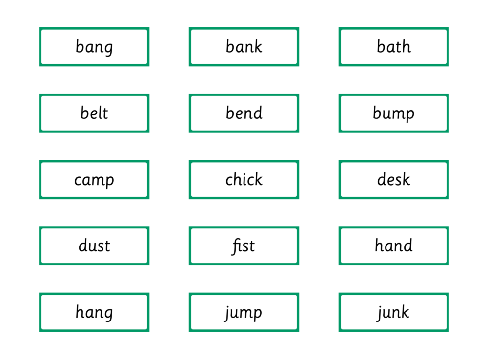 CVCC Word Cards
