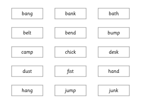 CVCC Word Cards - Black & White