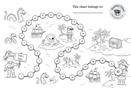 Pirate Star Chart - Black & White