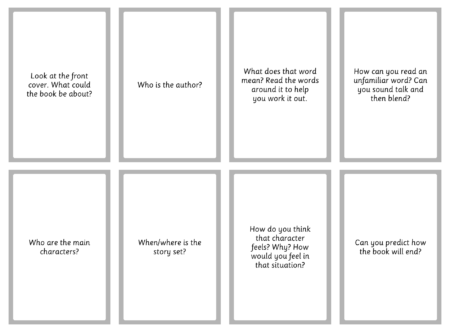 Reading Prompt Cards - Black & White