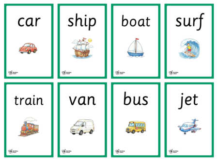Transport Phonics Flashcards