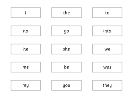 Tricky Word Cards - Black & White